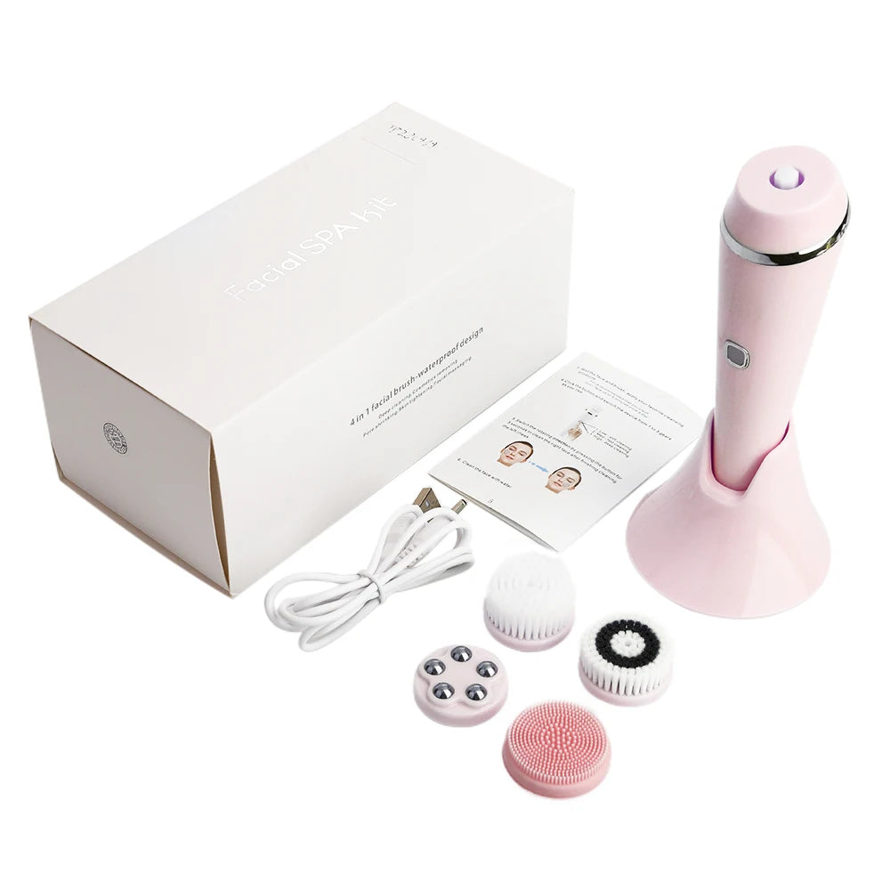 4-in-1 Electric Rotating Facial Cleansing Brush and Massager