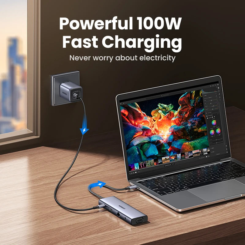 10-in-1 USB-C Docking Station with 4K HDMI, VGA, and 100W PD