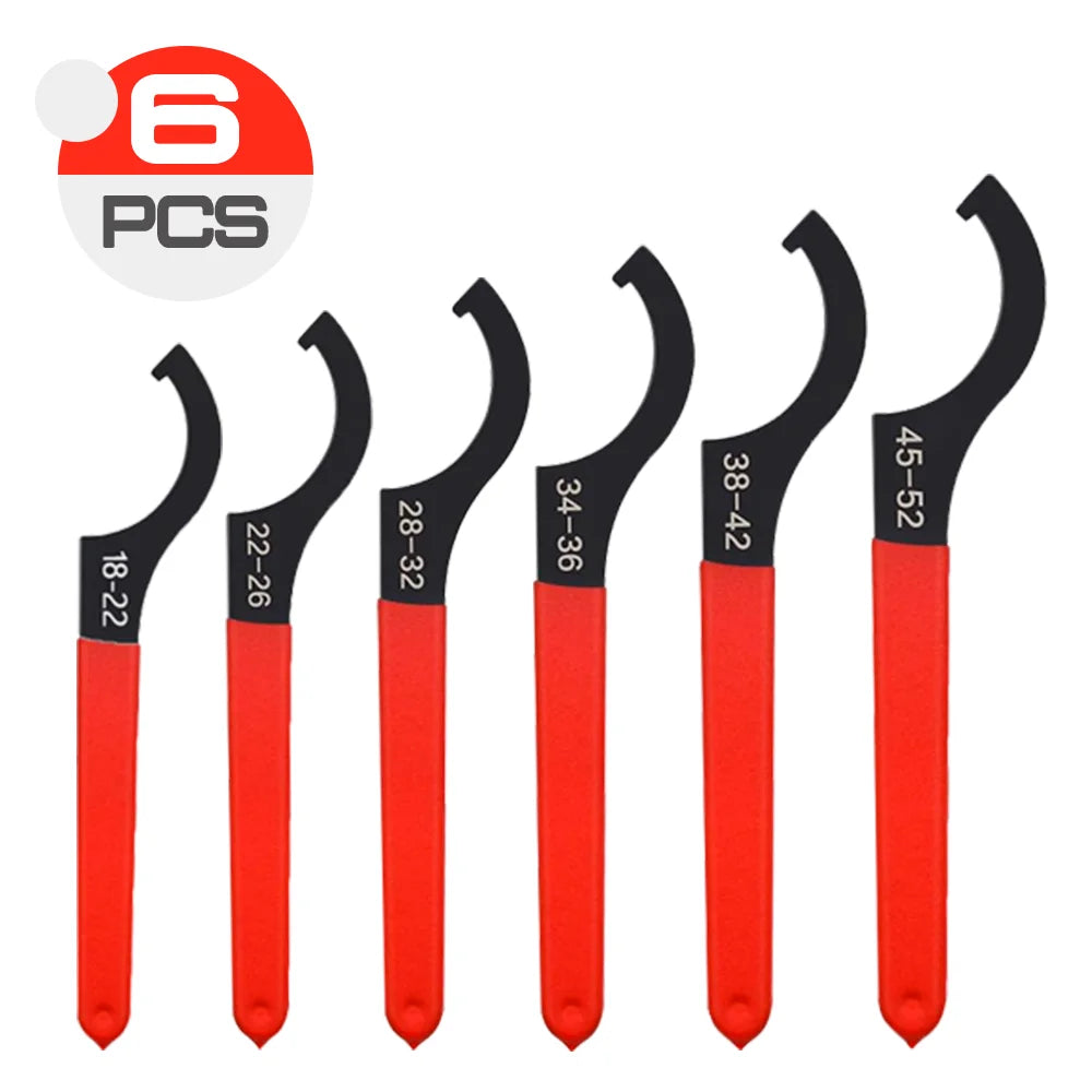 Adjustable C-Type Hook Spanner Wrench Set for Round Nuts - 7