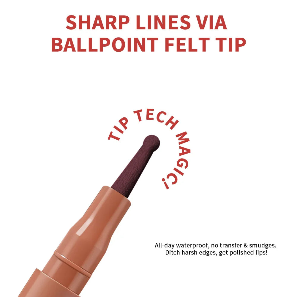 Waterproof Long-Lasting Felt-Tip Lip Liner Stain