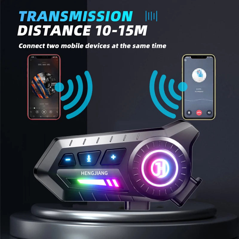 X3 Bluetooth 6.0 Motorcycle Helmet Headset with RGB Light and IP67