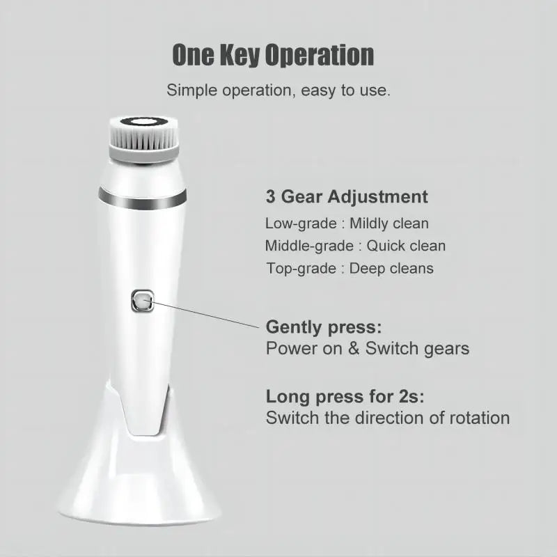 4-in-1 Electric Rotating Facial Cleansing Brush and Massager - 10