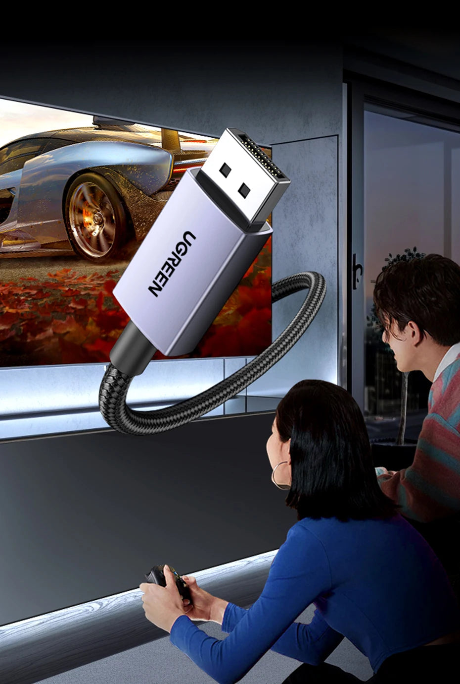 16K 8K DisplayPort 2.1 Cable for Gaming Monitors and PCs