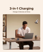65W GaN Fast Wall Charger with Built-in Retractable USB-C Cable