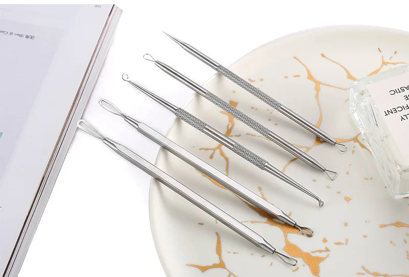 Stainless Steel Blackhead and Pimple Extractor Kit - 21