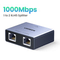 1000Mbps RJ45 Ethernet Splitter 1 to 2 Port Adapter