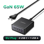 65W GaN 5-Port USB-C Desktop Fast Charger