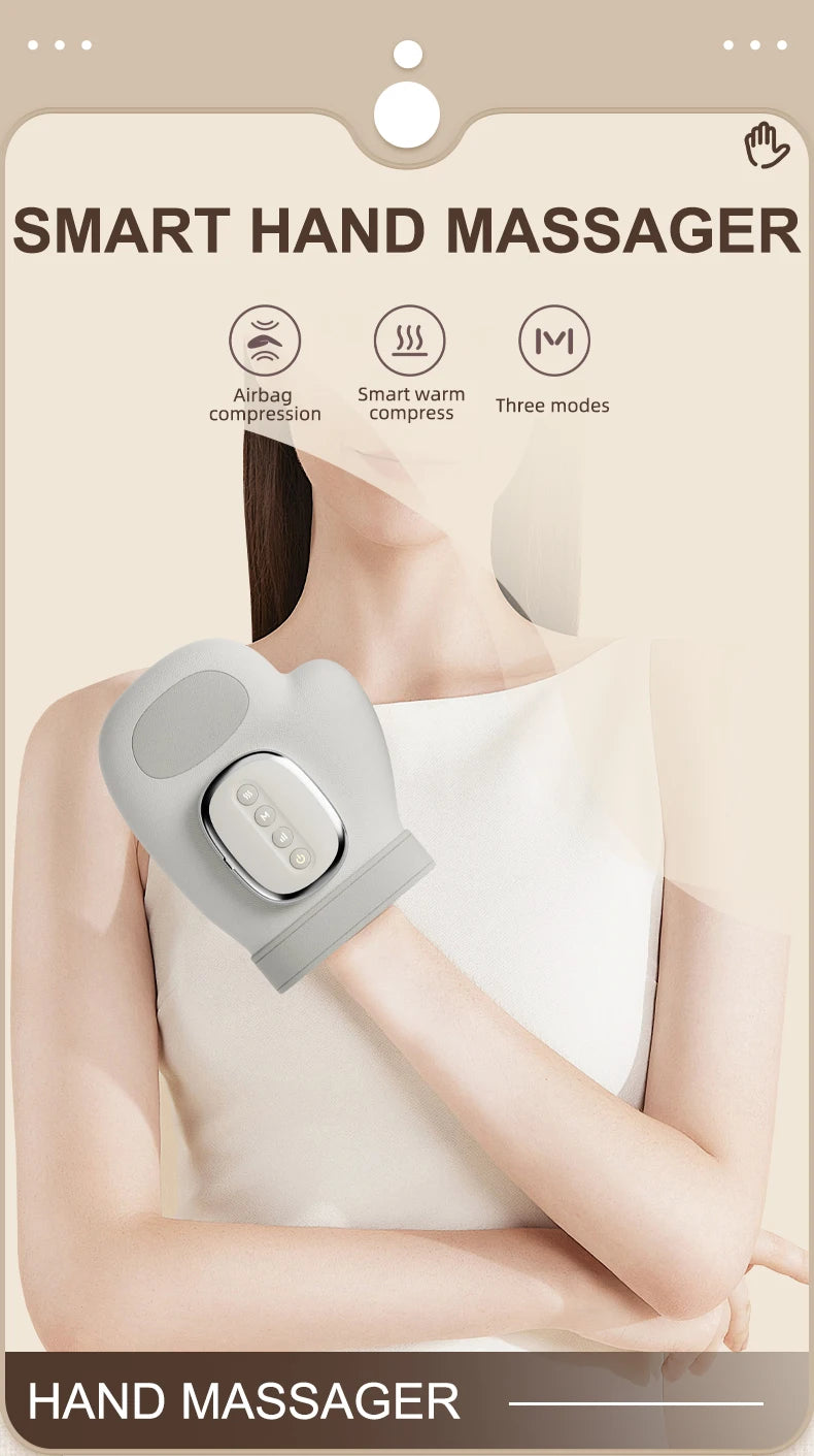 Electric Air Compression Hand Massager with Heat for Pain Relief - 7