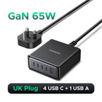65W GaN 5-Port USB-C Desktop Fast Charger