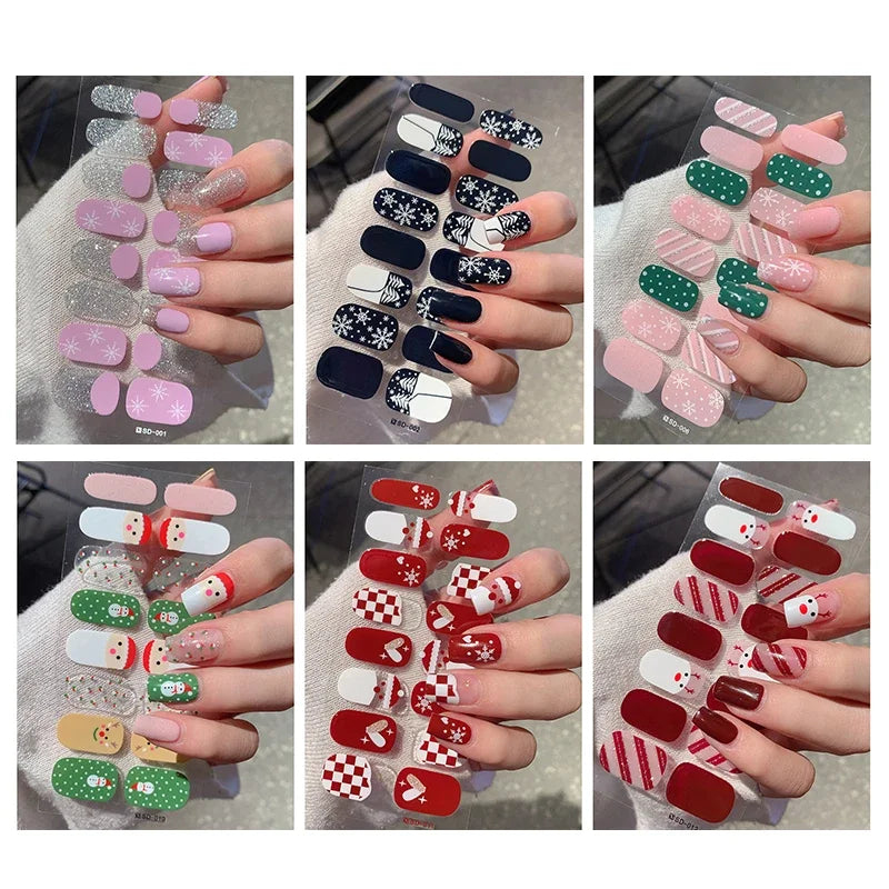 Christmas Semi-Cured Gel Nail Wrap Stickers - 7