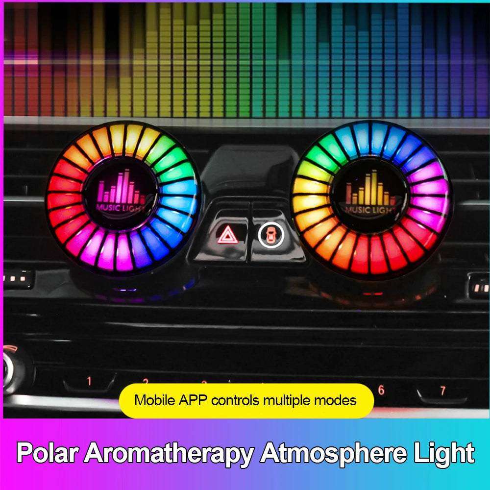 Car Air Vent Fragrance Diffuser with RGB Music Rhythm LED Light