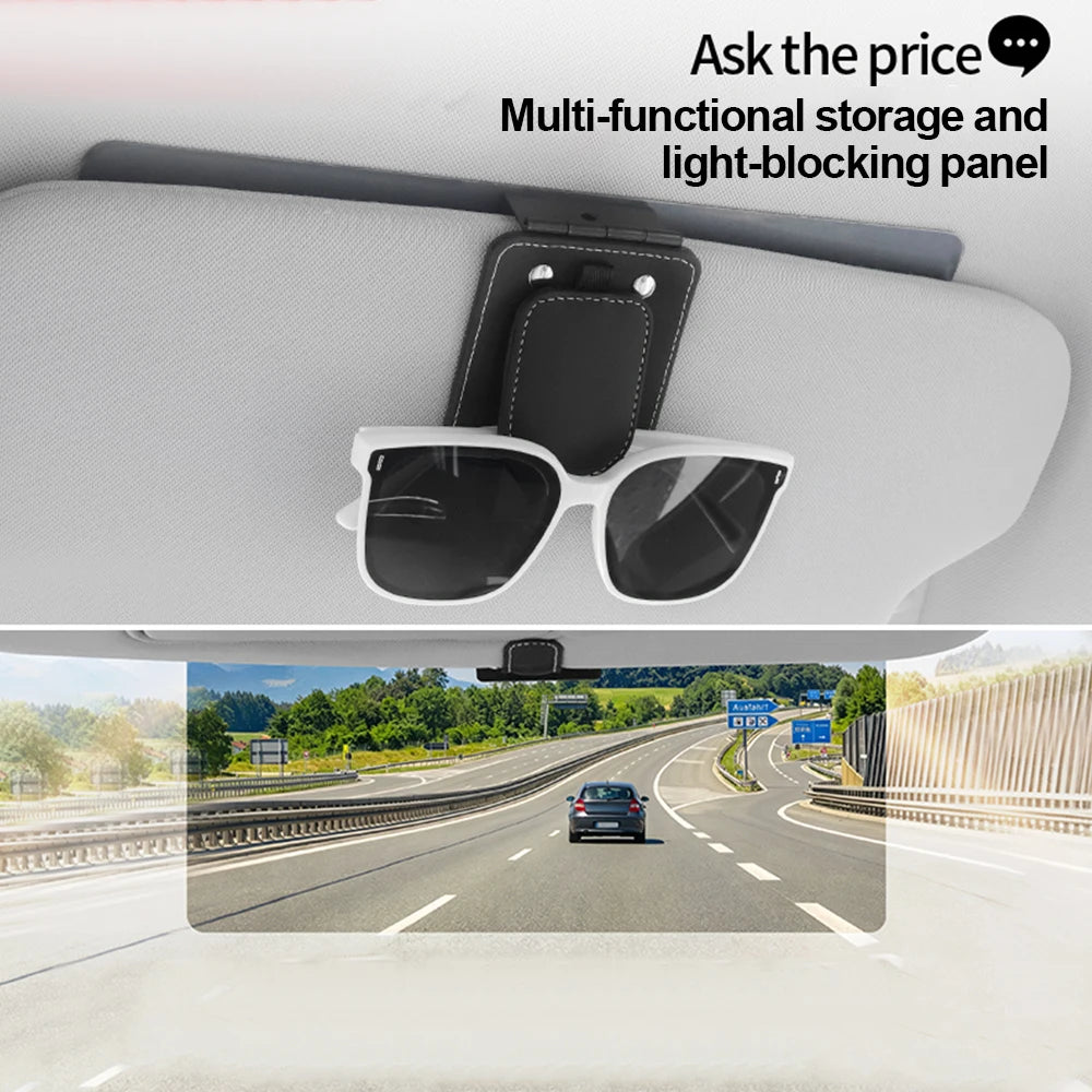 Magnetic Sun Visor Glasses Holder and Anti Glare Folding Shield