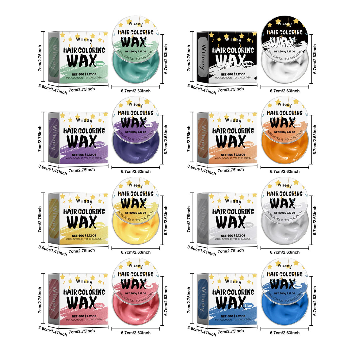 Temporary Hair Color Wax for Kids and Party Styling