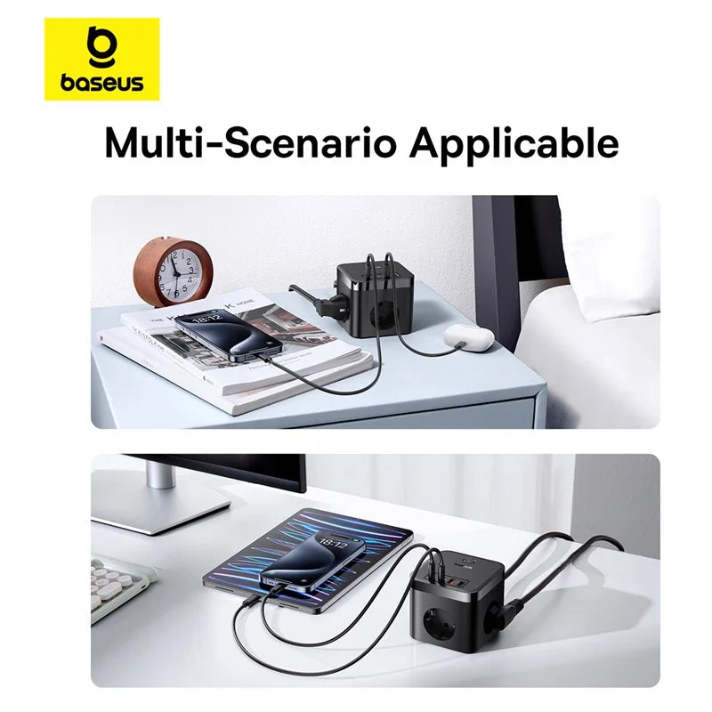 30W Desktop Power Strip with 3 AC Outlets and 4 USB Ports - 3