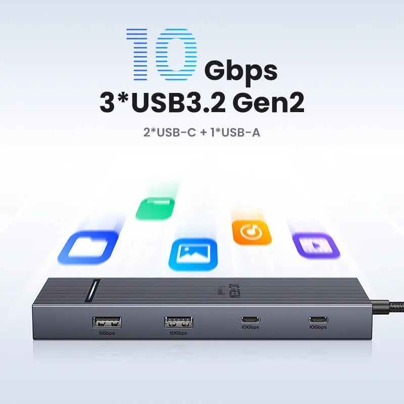 10-in-1 USB-C Docking Station with Dual 4K 60Hz HDMI and 100W PD