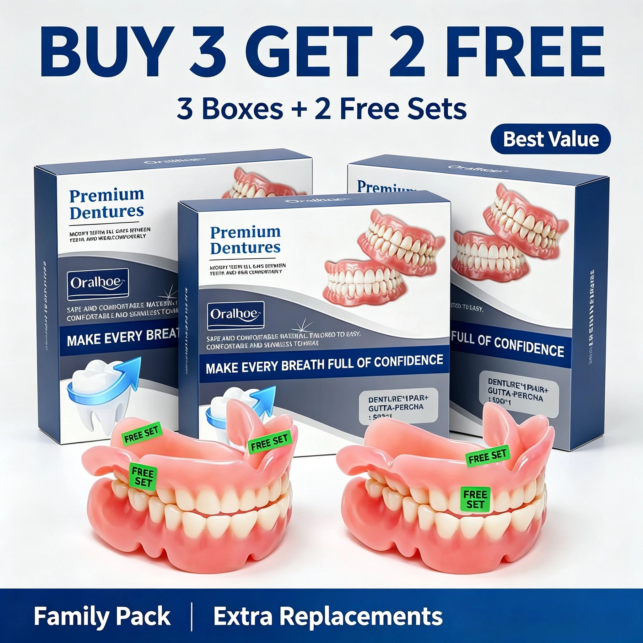 Comfort Fit Snap-On Cosmetic Dentures for Natural Smile - 8