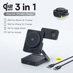 3-in-1 Foldable Magnetic Wireless Charging Station for Apple Devices