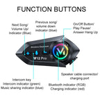 Y12 Pro Bluetooth 5.4 Motorcycle Helmet Intercom Headset 500M