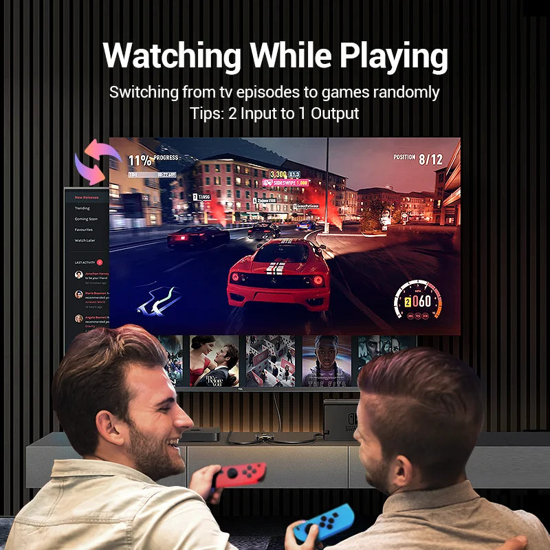 4K 60Hz Bi-Directional HDMI Switcher for Monitors and Gaming Consoles - 3