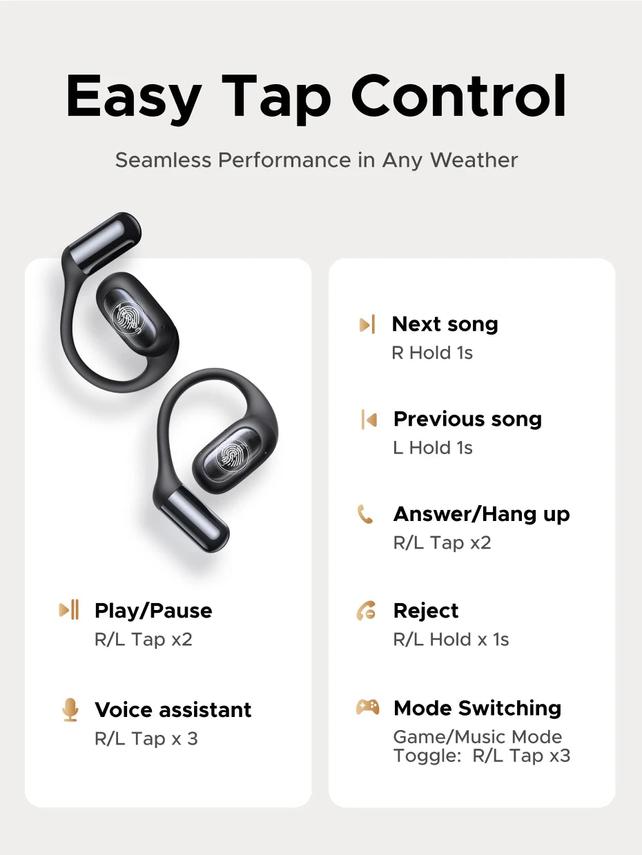 Open-Ear Wireless Bluetooth Sport Earbuds with Charging Case