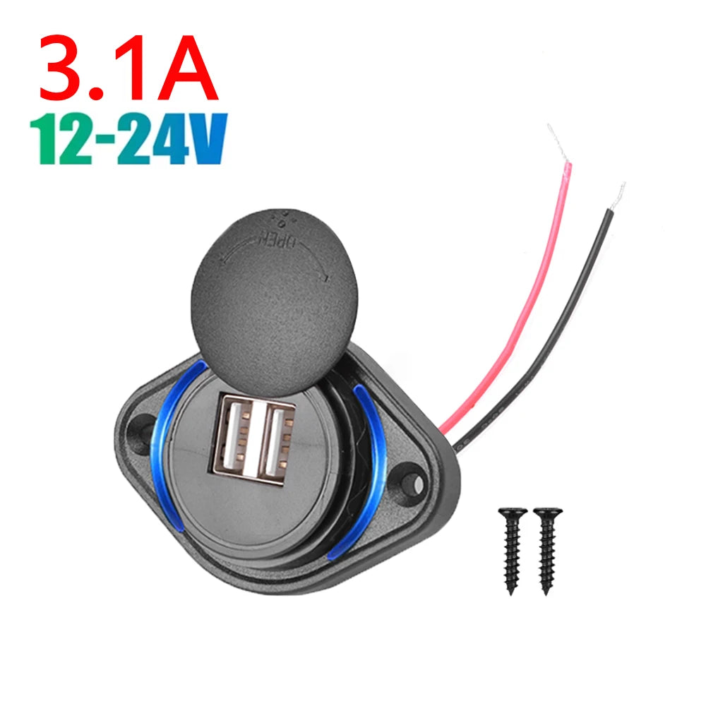 Dual Port USB PD and QC3.0 Power Socket for 12V 24V Vehicles