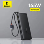 145W Fast Charging Power Bank with Built-In Cables 25000mAh