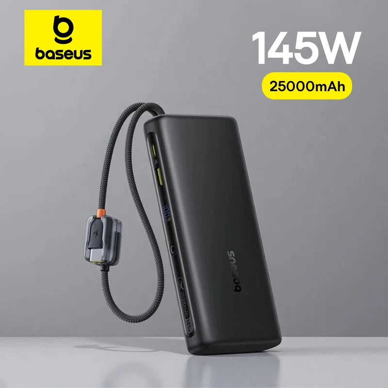 145W Fast Charging Power Bank with Built-In Cables 25000mAh