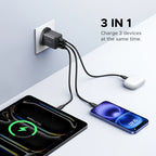 30W GaN 3-Port USB-C Fast Wall Charger