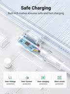 90 Degree Right Angle USB-C Fast Charging & Data Sync Cable