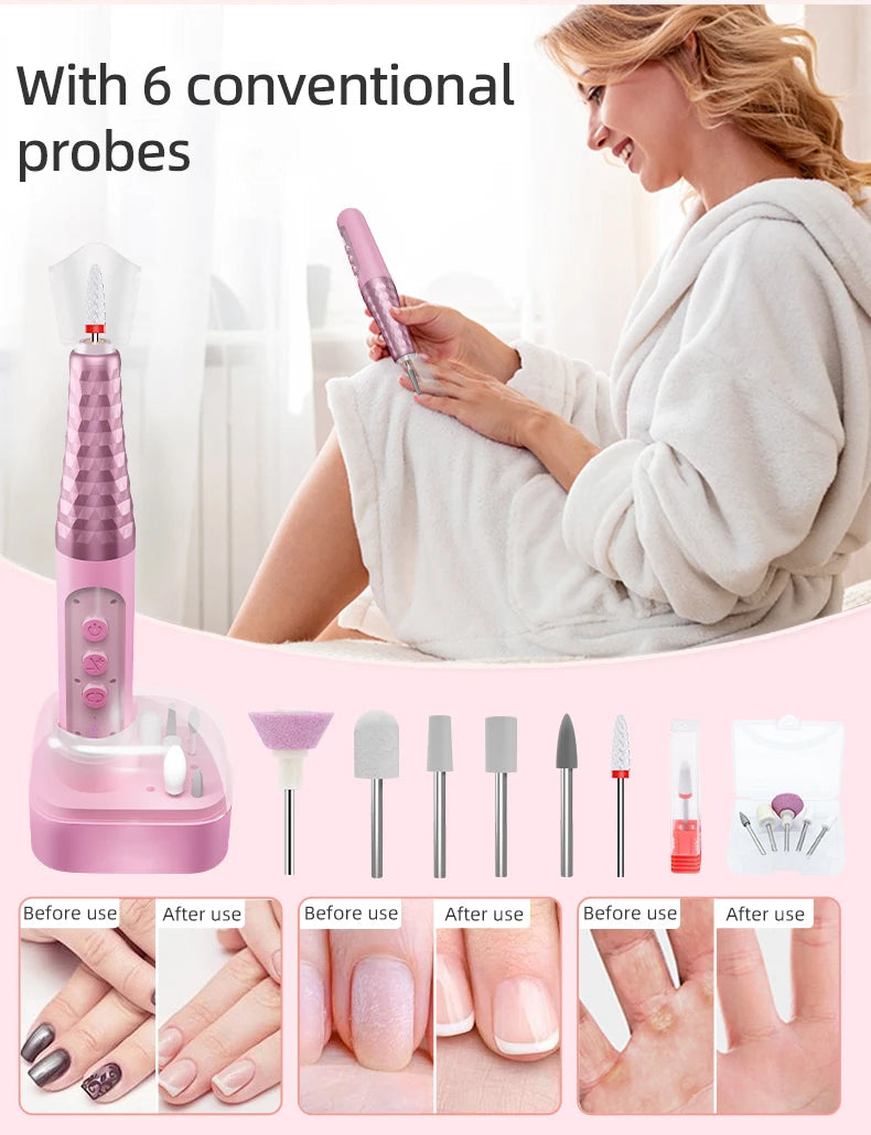 Cordless Electric Nail Drill Kit for Manicure and Pedicure
