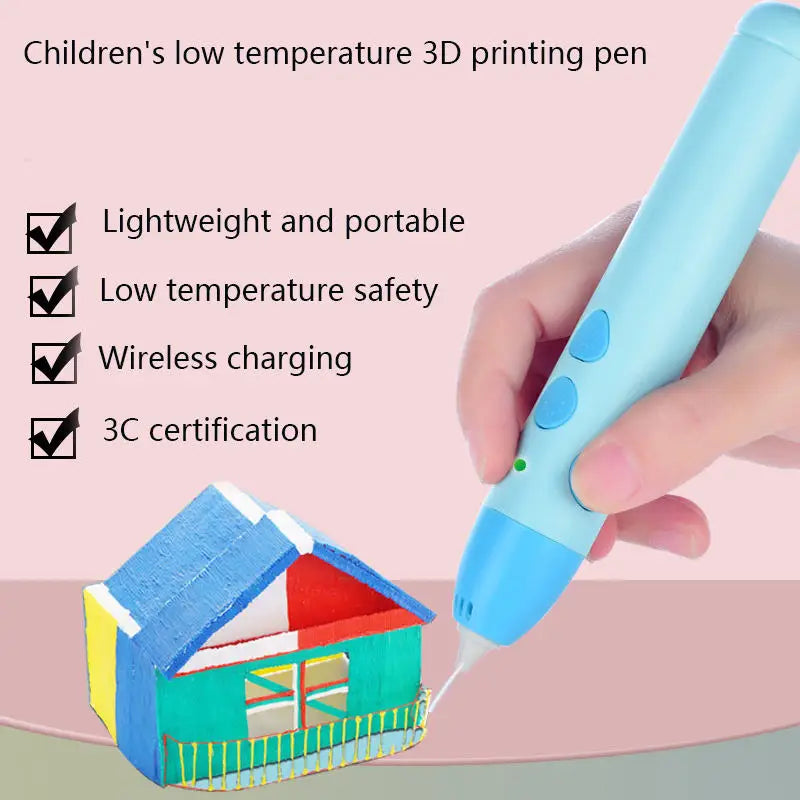 Low-Temperature 3D Printing Pen for Kids