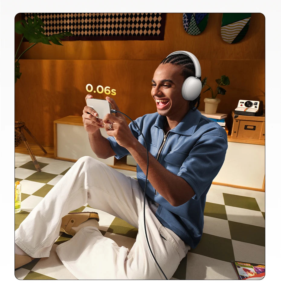 Wireless Bluetooth 5.4 Over-Ear Headphones with 80H Playtime