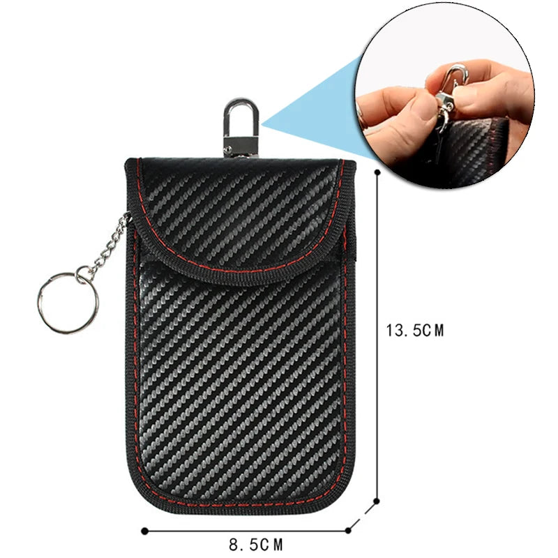 Carbon Fiber Car Key Fob RFID Signal Blocking Pouch Protector