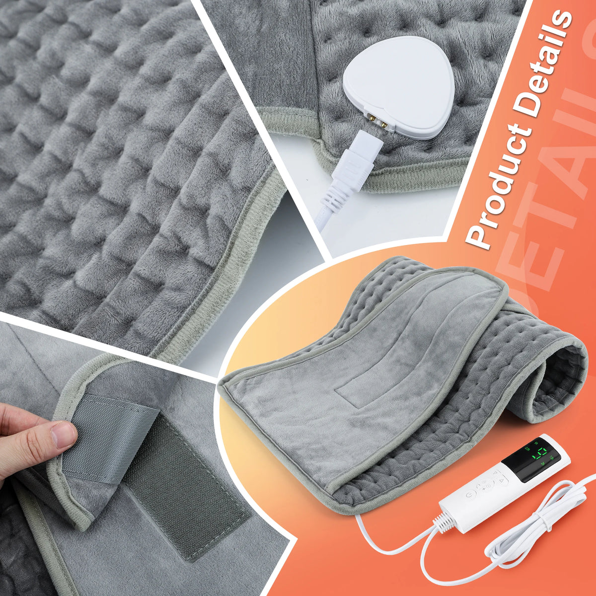 Electric Heating Pad Wrap for Back and Abdomen