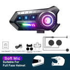 Bluetooth 5.4 Motorcycle Helmet Headset with RGB Lights