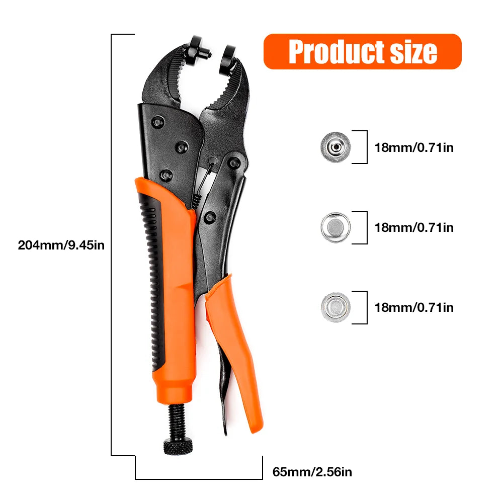 Heavy Duty Snap Fastener Installation Pliers for Canvas and Leather