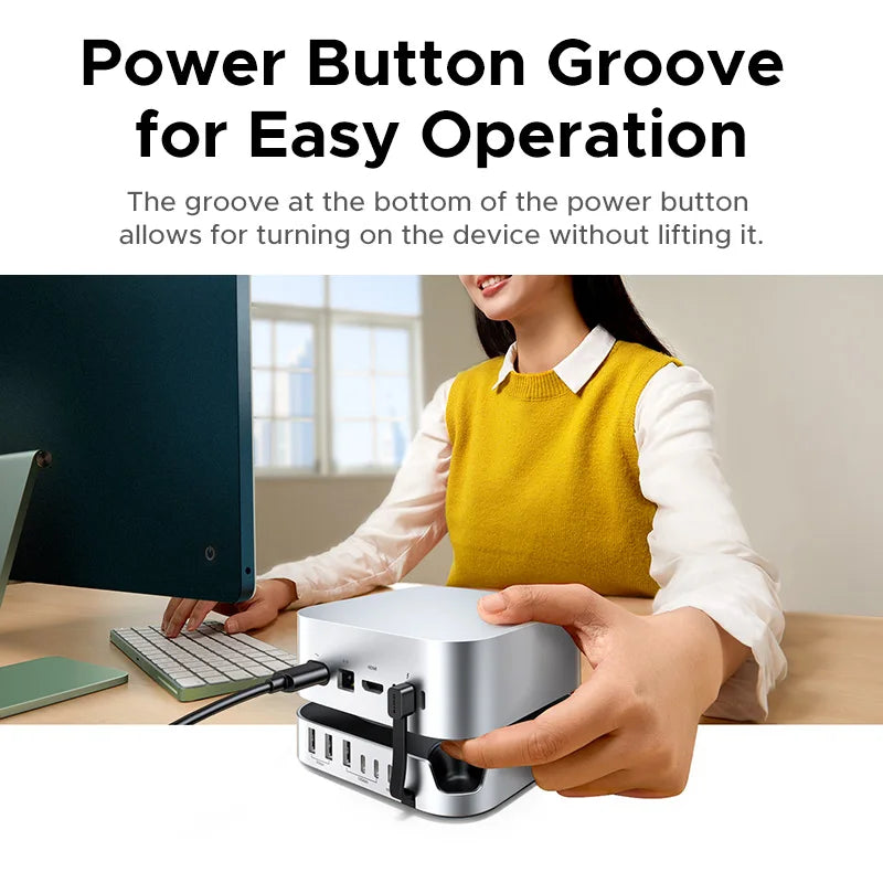 11-in-1 Docking Station with NVMe SSD Enclosure for Mac Mini