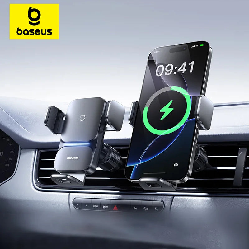 15W Fast Wireless Car Phone Charger with Automatic Clamp