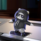 Skateboard Bear Car Dashboard Ornament with Slide Rail