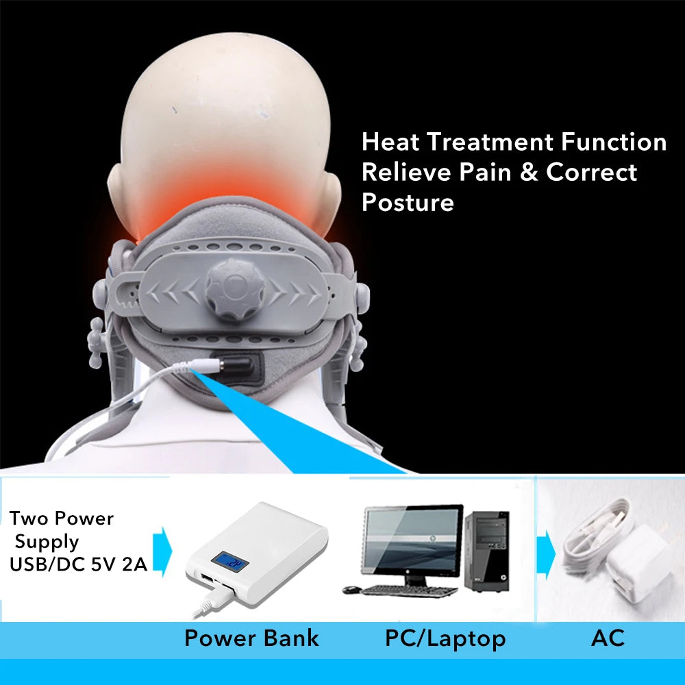Heated Adjustable Cervical Neck Traction Stretcher - 8