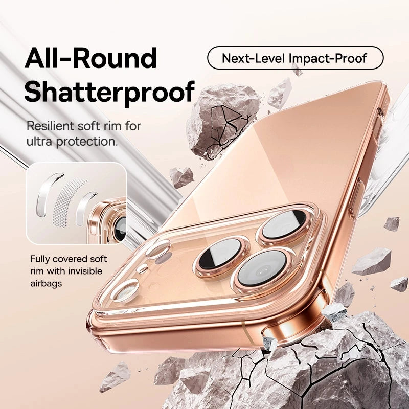 Ultra-Thin Clear Protective Case for iPhone 17, 16, and 15 Series