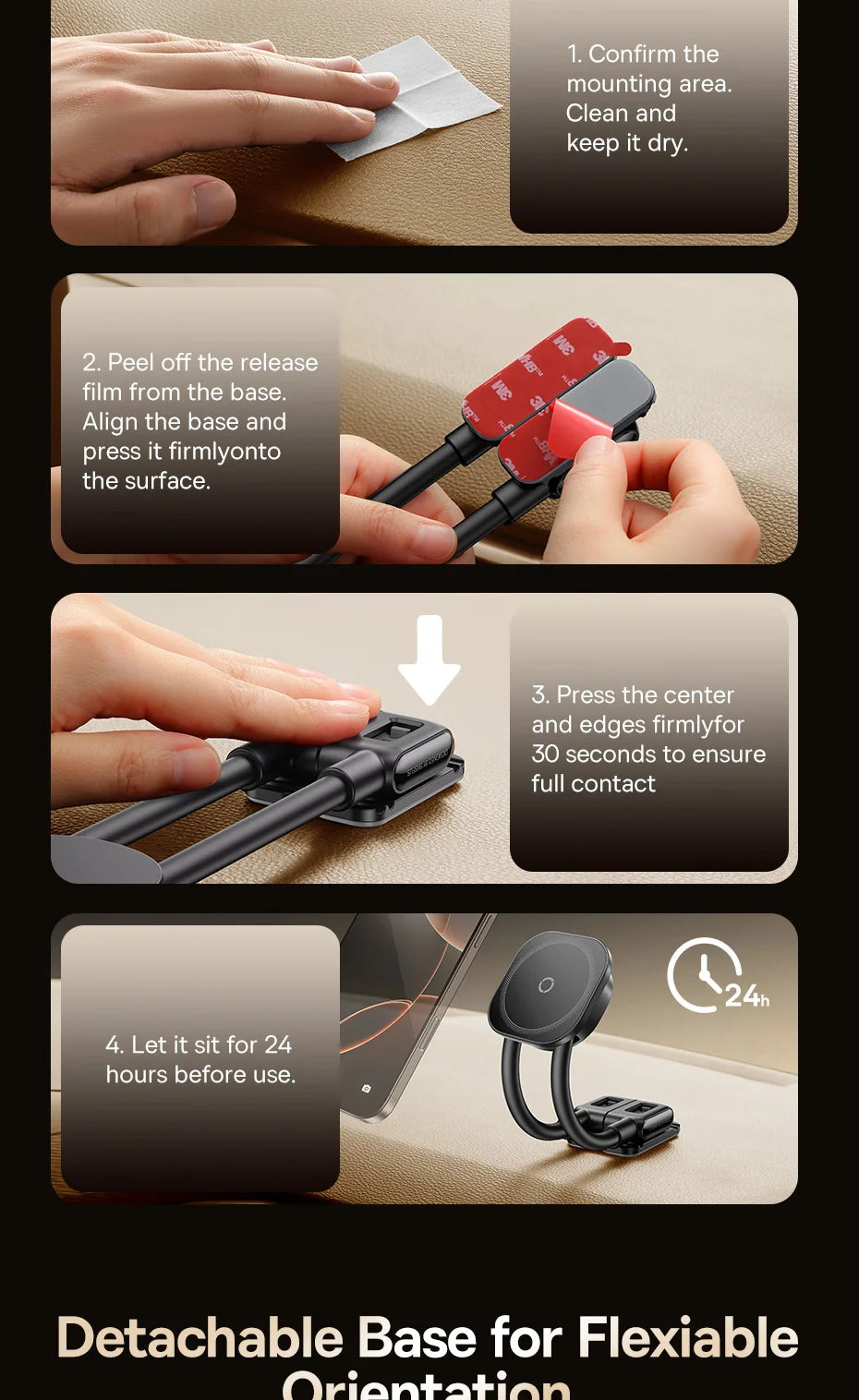 Magnetic Foldable Car Phone Holder for Dashboard - 16