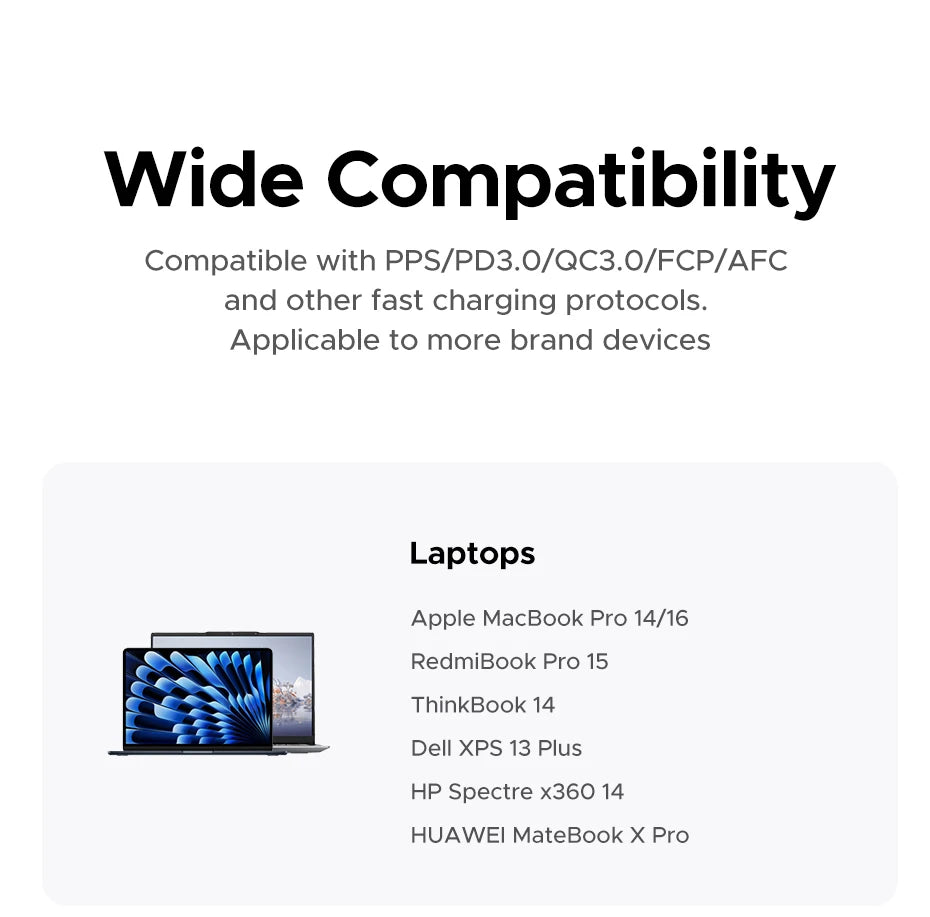20W GaN Dual-Port USB-C and USB-A Fast Wall Charger