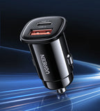 48W Dual Port Fast Car Charger with USB-C and USB-A