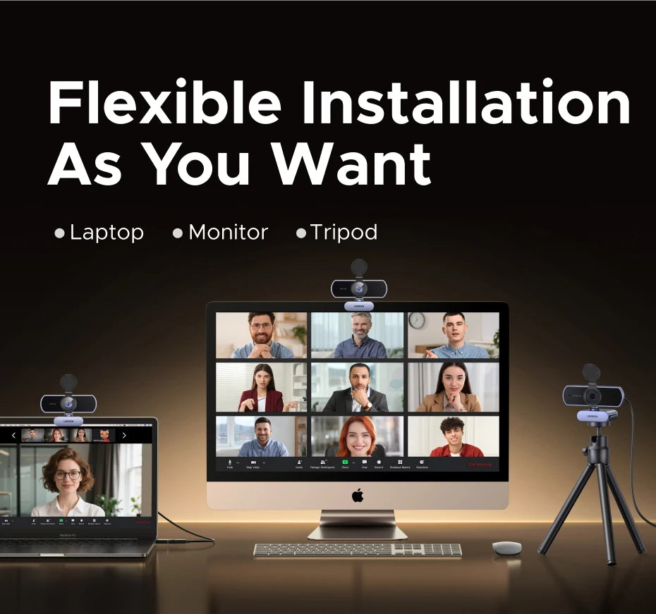 4K Ultra HD Webcam with Dual Microphone for Streaming and Video Calls