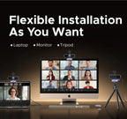 4K UHD USB Webcam with Dual Microphones for Video Calling