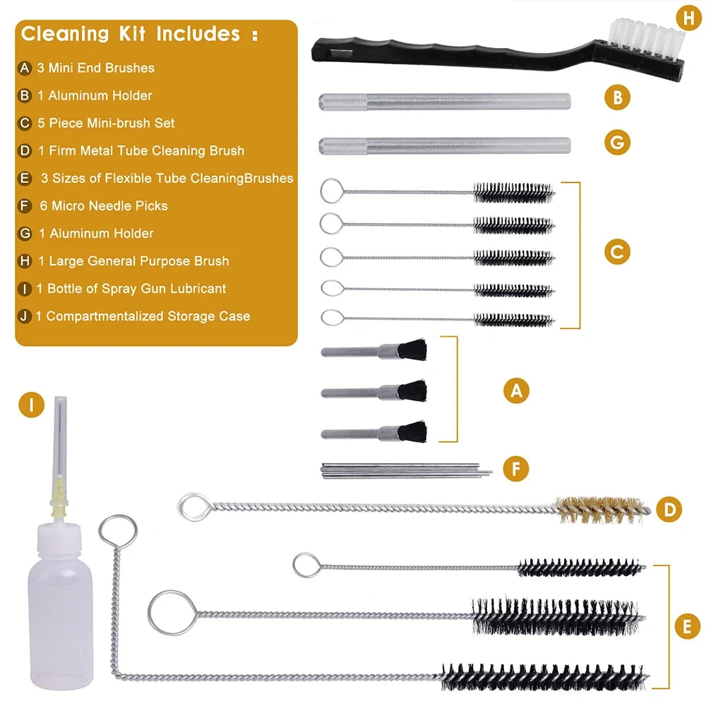 23-Piece Airbrush and Spray Gun Cleaning Tool Kit - 8