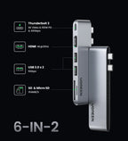 6-in-2 USB-C Hub Adapter for MacBook Pro and Air