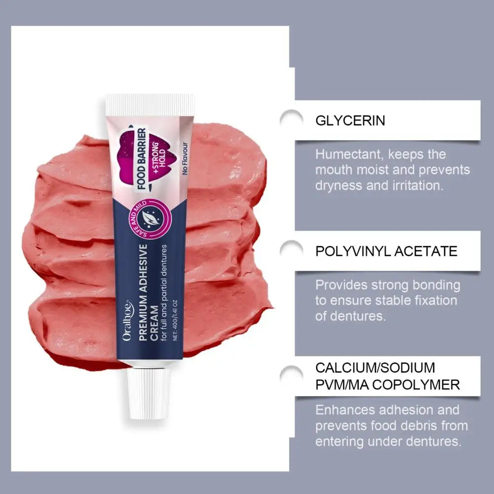 Strong Hold Denture Adhesive Cream with Food Barrier