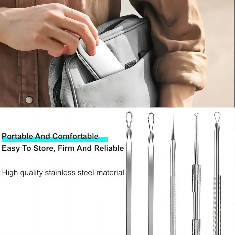 Stainless Steel Blackhead and Pimple Extractor Kit